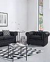 Sessel CHESTERFIELD Echtleder Schwarz