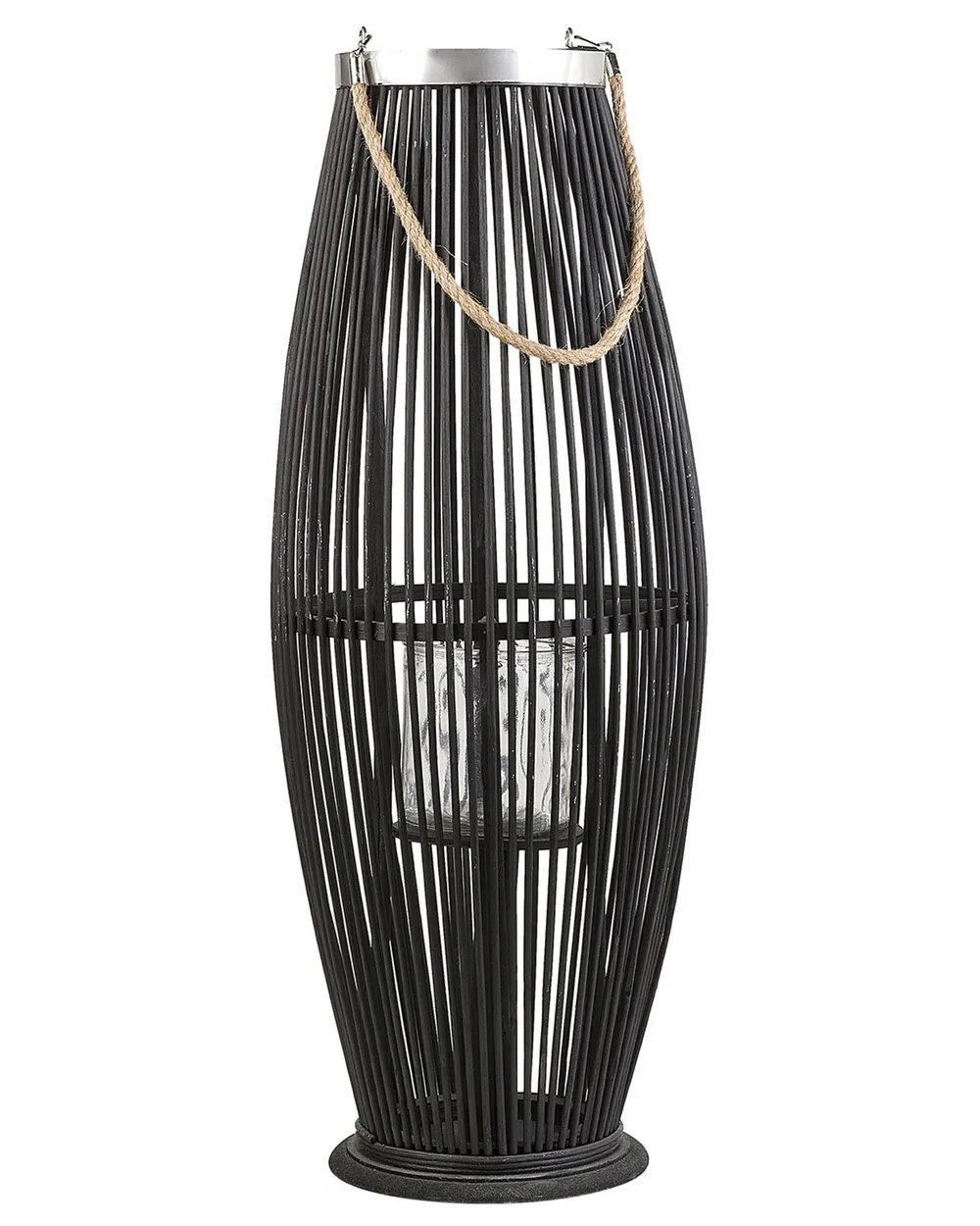 Laterne TAHITI 72 cm Bambus Schwarz