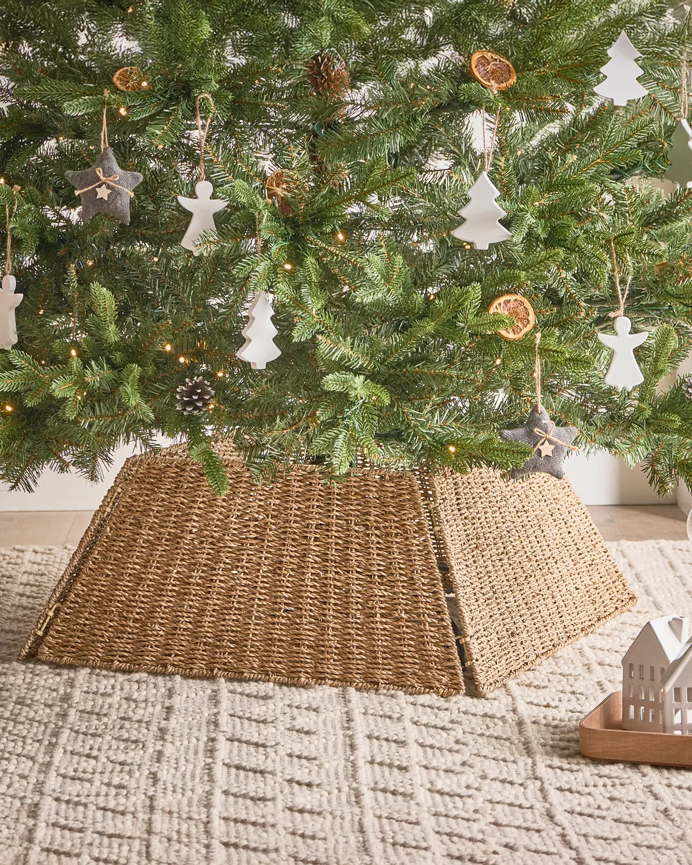 Weihnachtsbaumkragen MISTEL 59 cm Seegras Naturfarben