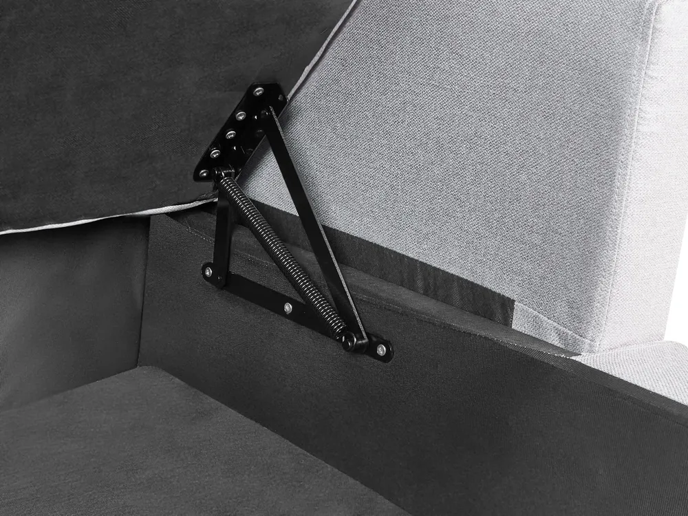 Eckschlafsofa 4-Sitzer FLAKK mit Stauraum Stoff Hellgrau linksseitig_989380
