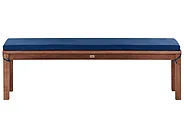 Gartenbank mit Auflage TUSCANIA 160 cm Eukalyptusholz Blau_1153863