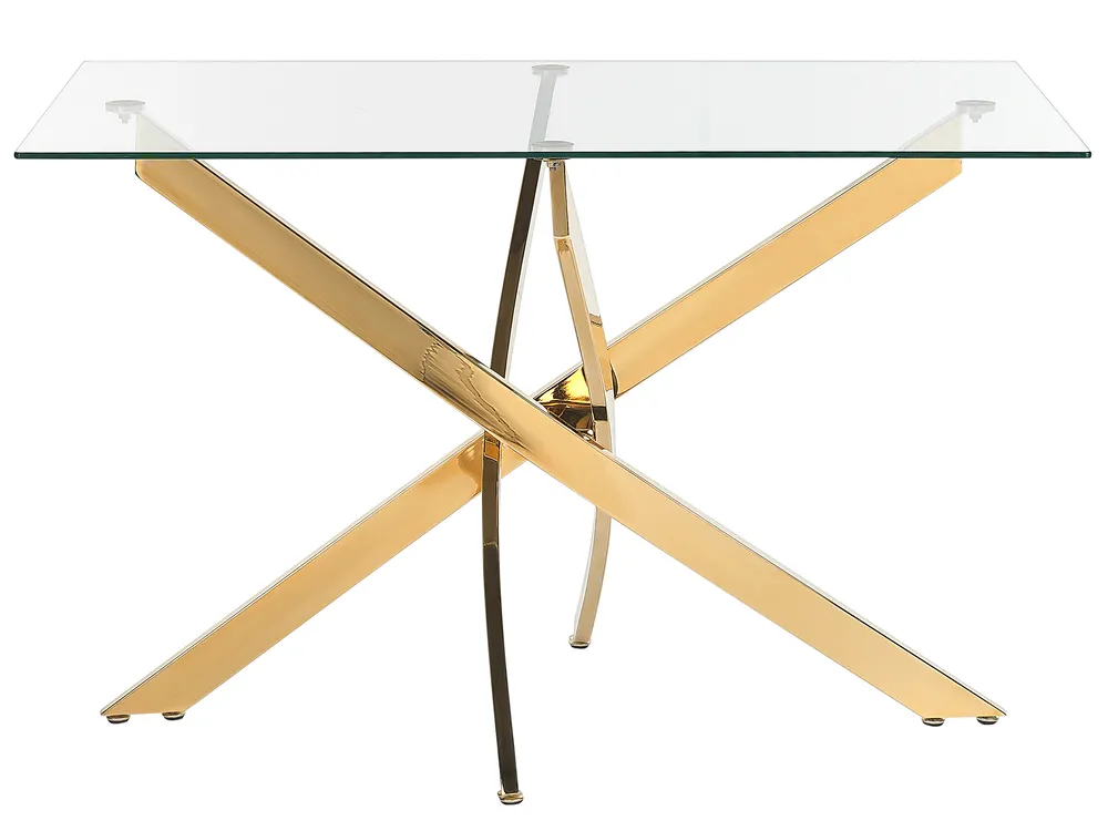 Esstisch MARAMO Gold 120 cm 70 cm Sicherheitsglas_875468