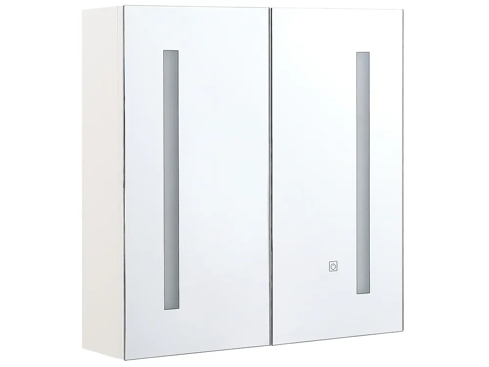 Bathroom Wall Mounted Mirror Cabinet LED CHABUNCO 60 cm 60 cm
