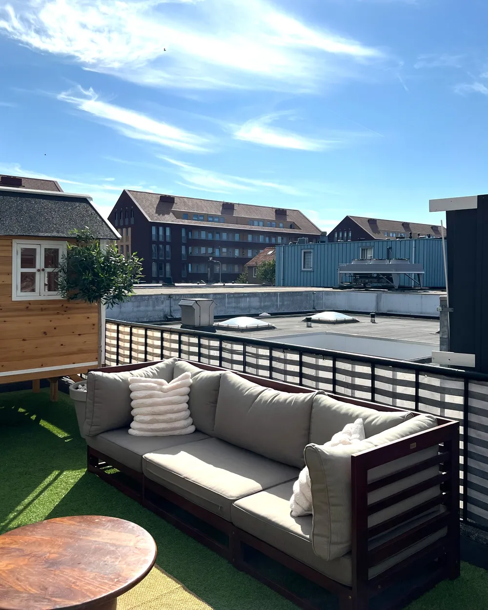 Gartensofa 3-Sitzer TRANI modular Akazienholz Dunkelrot_1019894