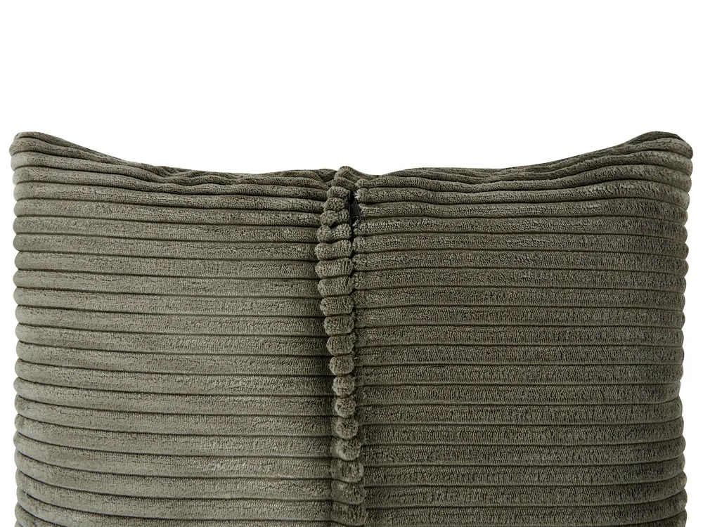 Ecksofa 4-Sitzer LUNGO mit Ottomane Cord Grün linksseitig_962296