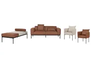 Chaiselongue MALMOS Kunstleinen Kunstleder Braun_933381