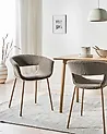 Esszimmerstuhl 2er Set ELMA Bouclé Taupe