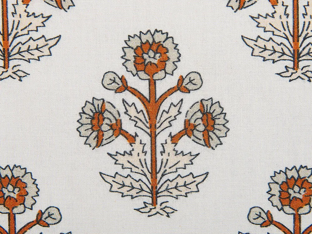 Dekokissen 2er Set OMORIKA 45 x 45 cm Baumwolle Weiß Blumenmuster_839001
