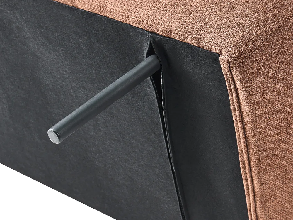 Sofa Bed 2 Seater KALFAFEL Fabric Golden Brown_1009388