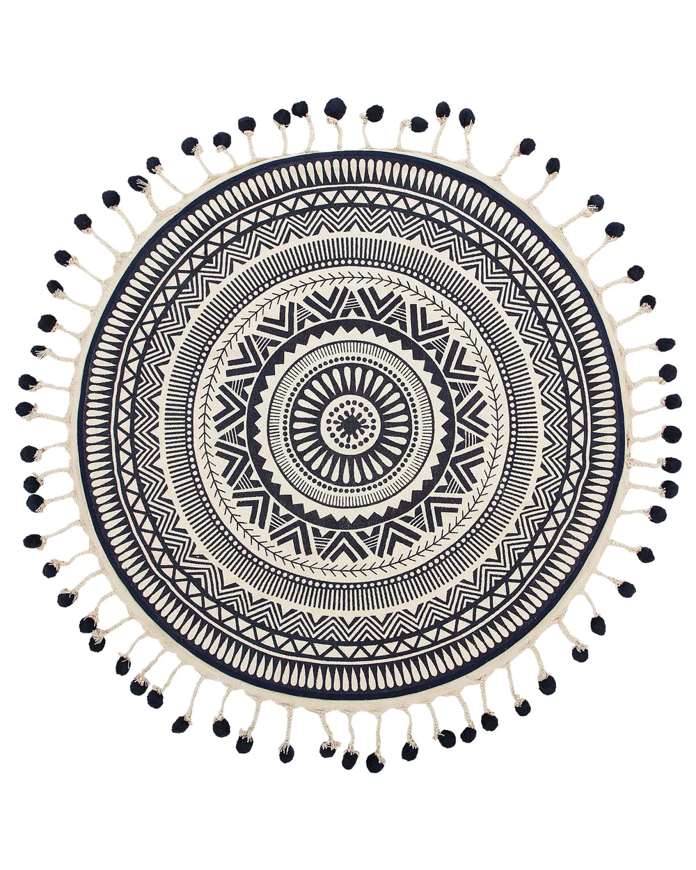 Teppich TATVAN Blau ø 120 cm Baumwolle