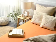 Spannbettlaken JANBU 200 x 200 cm Baumwolle Orange_1078754