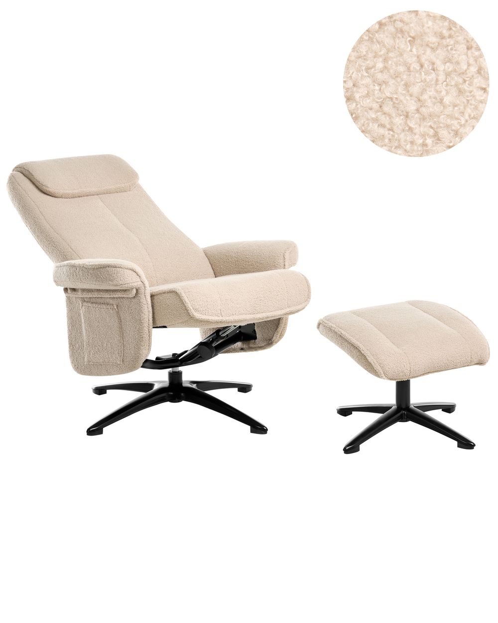 Relaxfauteuil GERAS Bouclé Beige