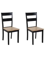 Esszimmerstuhl 2er Set GEORGIA Holz Schwarz_735871