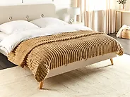 Tagesdecke RAKYA Webpelz 200 x 220 cm Hellbraun_1178887