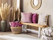 Dekokissen 2er Set ROMNEYA 45 x 45 cm Samtstoff Rosa Blumenmuster_1178432