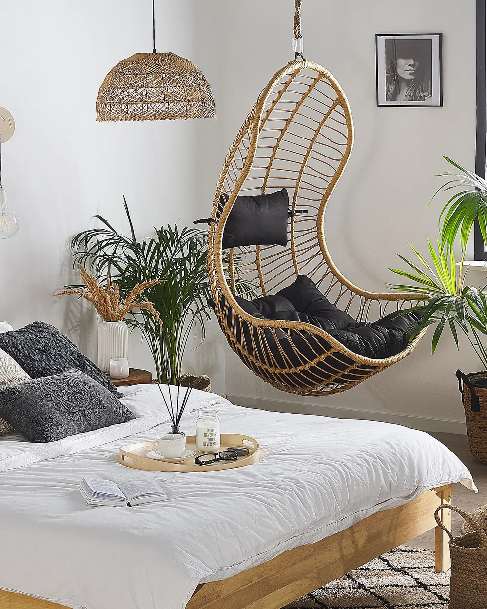 Hängesessel PINETO Polyrattan Naturfarben