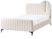 Bett mit Lattenrost Bouclé LUNAN 120 x 200 cm Cremeweiß_1025654