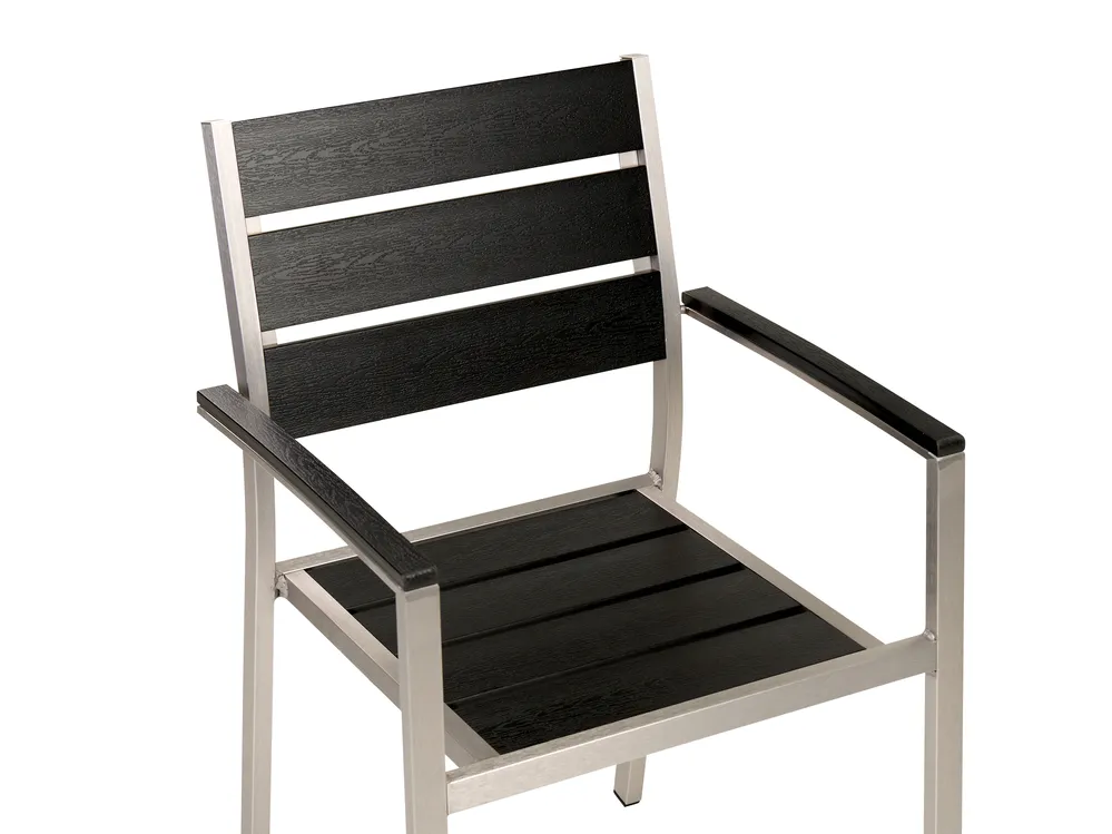 Gartenmöbel Set 6-Sitzer VERNIO Schwarz / Silber_862873