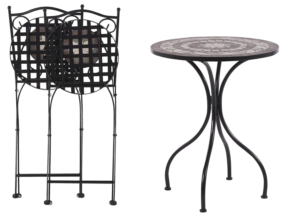 Bistro Set klappbar CARIATI Metall Schwarz_825738
