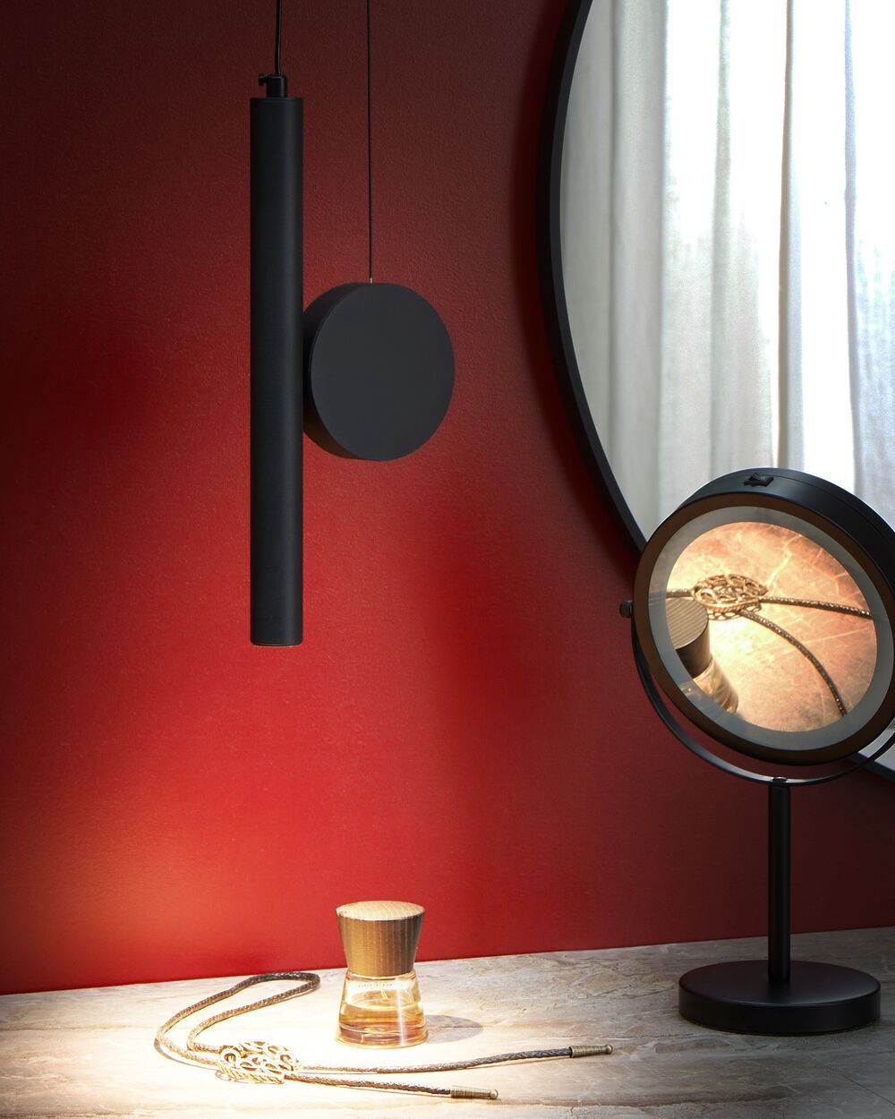 Lampe LED suspendue DAMAS Métal Noir