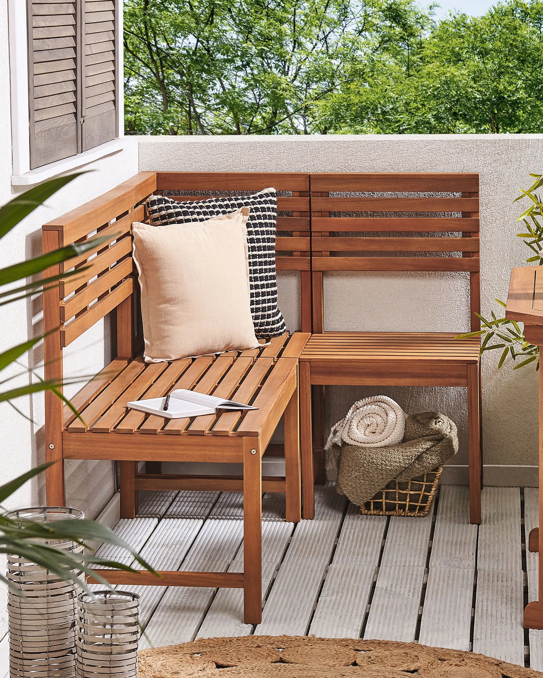 Garten-Eckmodul TREIA Akazienholz Braun_811922