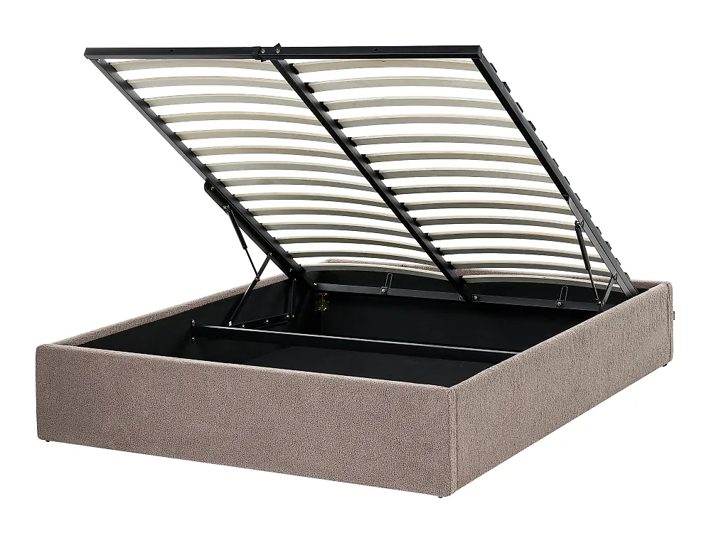 Ottoman Bed without Headboard DINAN Boucle Taupe 120 x 200 cm (EU Small Double)_1188226