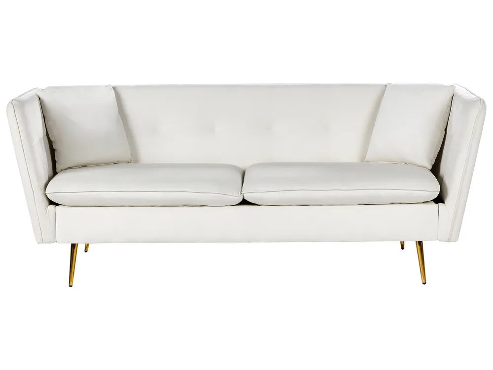 Sofa 3-Sitzer FREDERICA Samtstoff Cremeweiß
