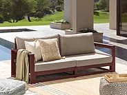 Gartensofa 2-Sitzer TIMOR modular Akazienholz Dunkelrot_856624
