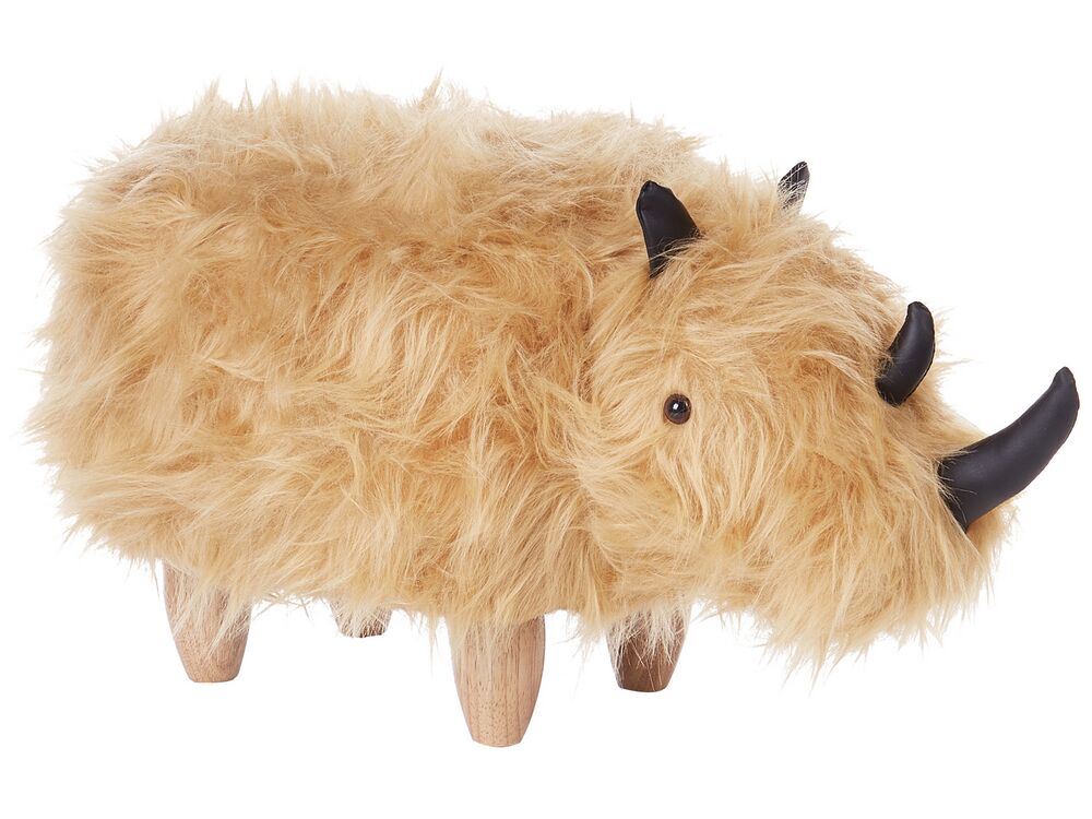 Blato v obliki živali WOOLLY Rhino Umetno krzno Bež