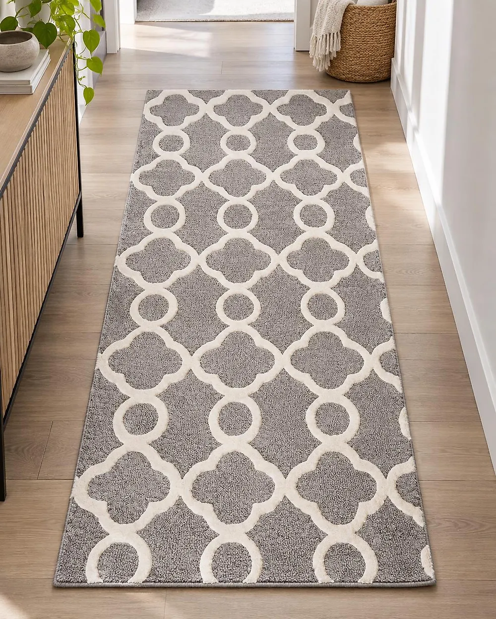 Rug ZILE Grey 80 x 150 cm Wool_1175832