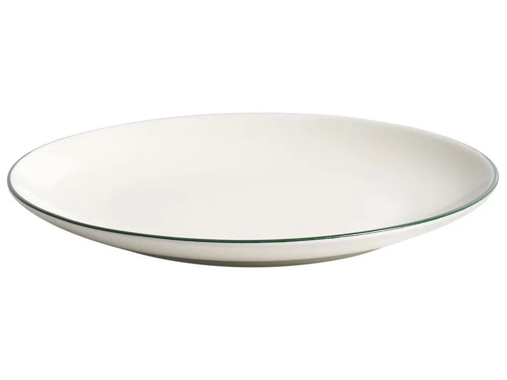Tafelservice 12-teilig CUMIN Porzellan Cremeweiß / Grün_1061457