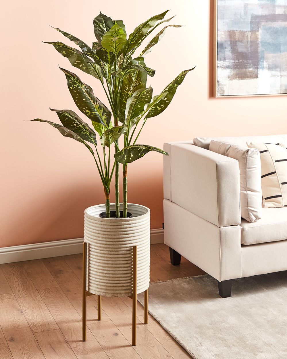 Elevated Plant Pot ALPINUS 31 cm Metal Taupe