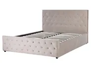 Bett mit Stauraum AMIENS Samtstoff Taupe 160 x 200 cm_914353