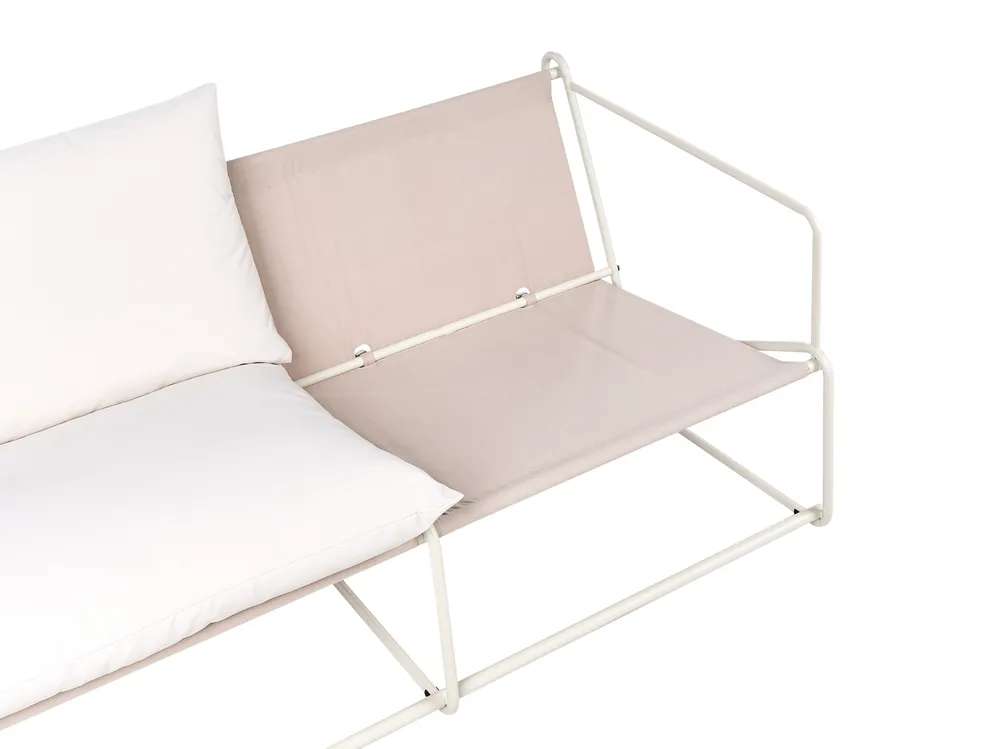 Gartensofa 2-Sitzer PONTE Metall Hellbeige_1013328