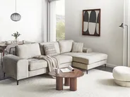 Corner Sofa 4 Seater KIRUNA Velvet Light Beige Left Hand_958035