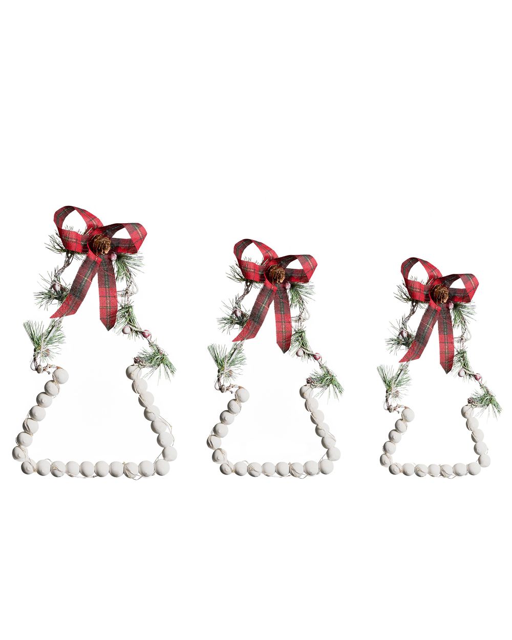 Set of 3 Christmas Decorations LED KYVESI 20/25/30 cm Christmas Tree White