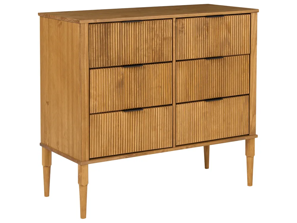 Bedroom Set Pine Wood FLAVIGNAC 140 x 200 cm (EU Double) Light Brown_1118480