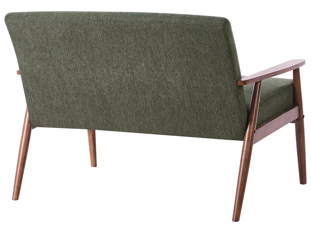 Sofa 2-Sitzer ESRUM Stoff Dunkelbraun / Grün_1014642