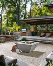 Gas Fire Pit KATMAI Concrete Light Grey_956477