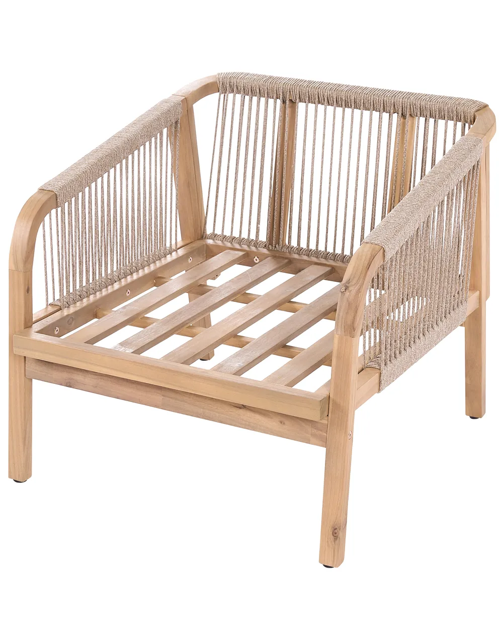Lounge Set mit Tisch und Ottomane 5-Sitzer SUMBA Akazienholz Hellbraun_1087363