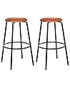 Set mit 2 Barhockern MORTON Samtstoff Orange