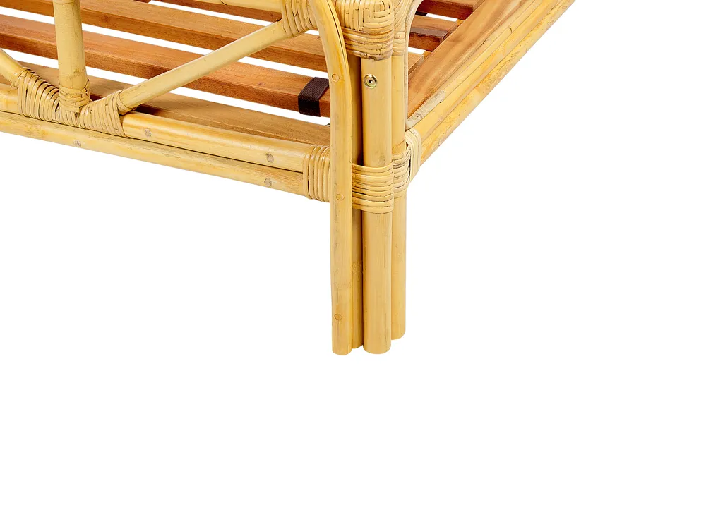 Bett mit Lattenrost Rattan FLORENTINE 180 x 200 cm Hellbraun_868943