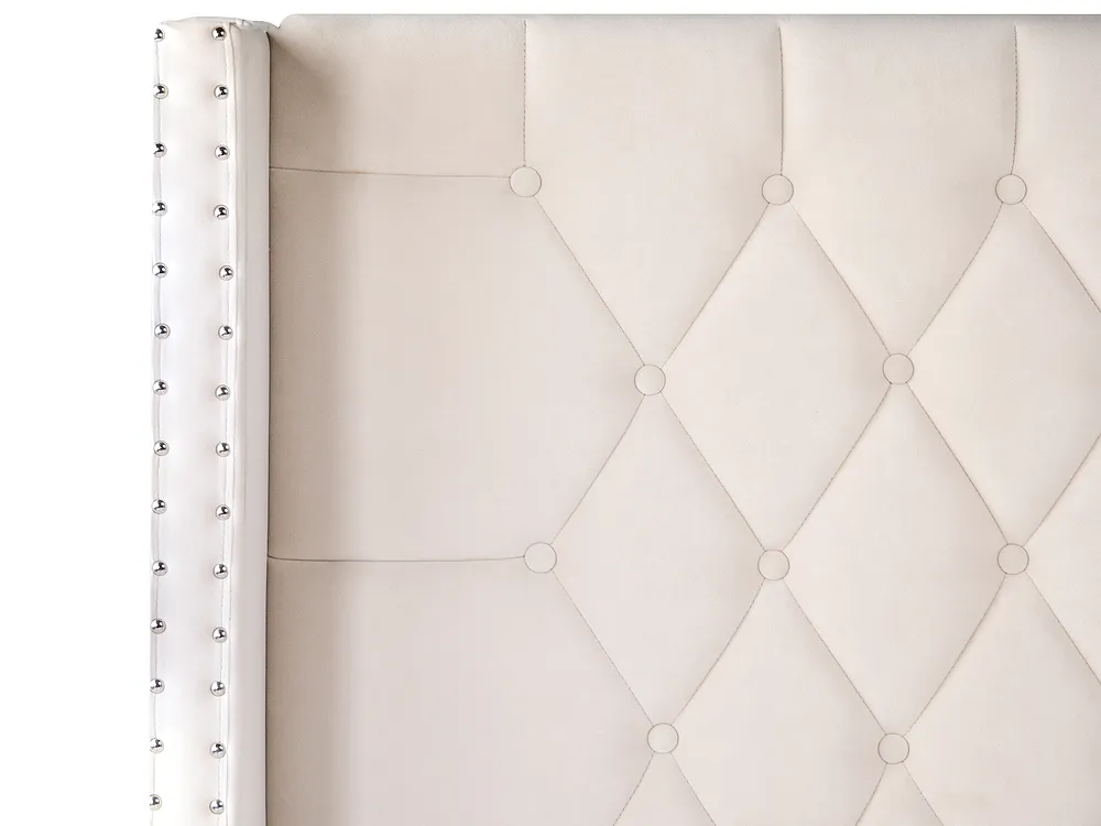 Bed Velvet LUBBON 140 x 200 cm (EU Double) Off-White_882159