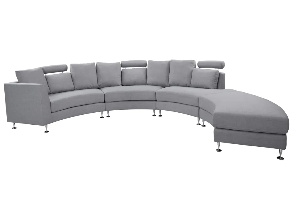 Halbrundes Sofa 7-Sitzer ROTUNDE Stoff Hellgrau