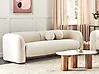 Sofa 3-Sitzer LEIREN Samtstoff Cremeweiß