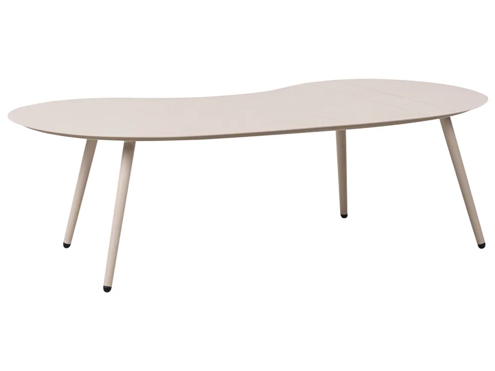 Outdoor Couchtisch PARORI 65 cm 130 cm Metall Beige_1015579