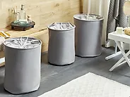 Aufbewahrungskorb 3er Set ARCHA Baumwolle Grau_1179124