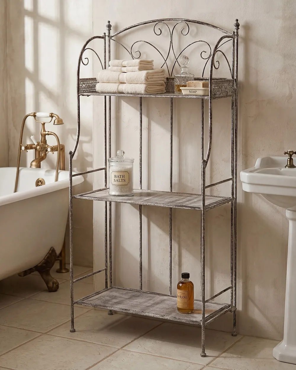 Regal VILLADOSE 60 cm 117 cm Metall Grau