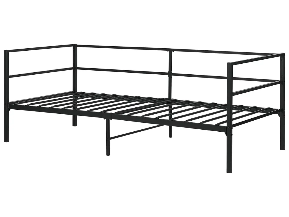 Bett mit Lattenrost Metall BATTUT 90 x 200 cm Schwarz_894119