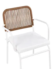 Set mit 8 Stühlen und Sitzkissen TACENO Metall Weiß_1007680